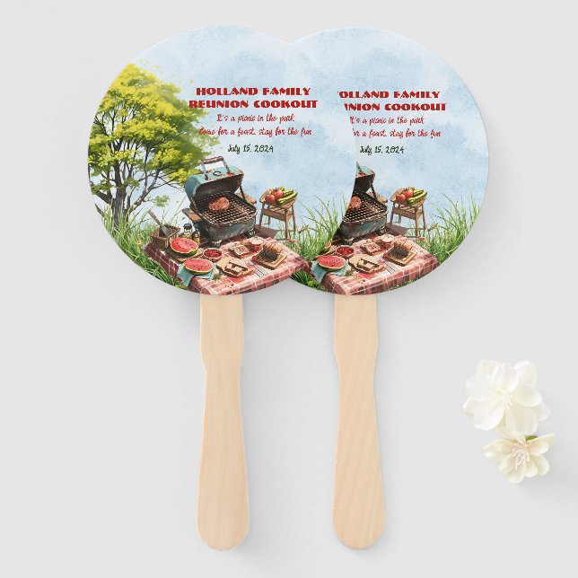 Wiedersehen Cookout in der Familie im Park Set der Fächer (Vorne und Hinten)