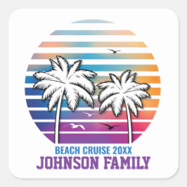 Wiedersehen Custom Cruise Vacation Quadratischer Aufkleber