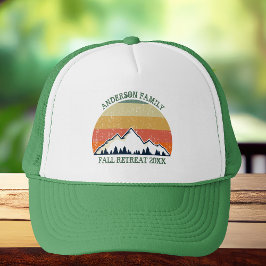 Wiedersehen Custom Fall Retreat Sunset Monogram Truckerkappe