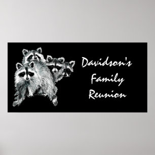 Wiedersehen Custom Funny Sign Niedliches Raccoon Poster