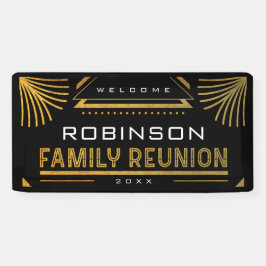 Wiedersehen der Gold Art Deco-Familie Banner