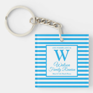 Wiedersehen der modernen monogram Light Blue Strip Schlüsselanhänger