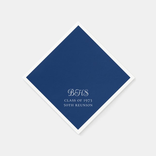 Wiedersehen der Navy und White School Initial Clas Serviette (Ecke)