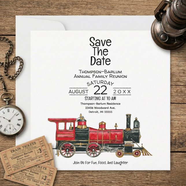 Wiedersehen der Red Train Family Save The Date (Red Train Family Reunion Save The Date)