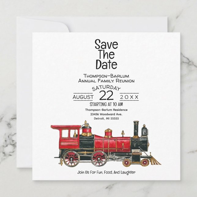 Wiedersehen der Red Train Family Save The Date (Red Train Family Reunion Save The Date)