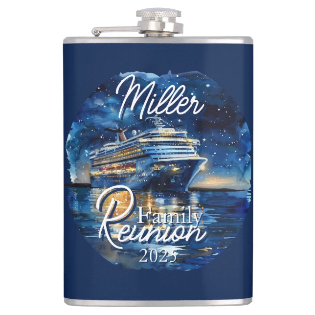 Wiedersehen der Schiffsfamilie Wasserfarbe Flachmann (Vorderseite)