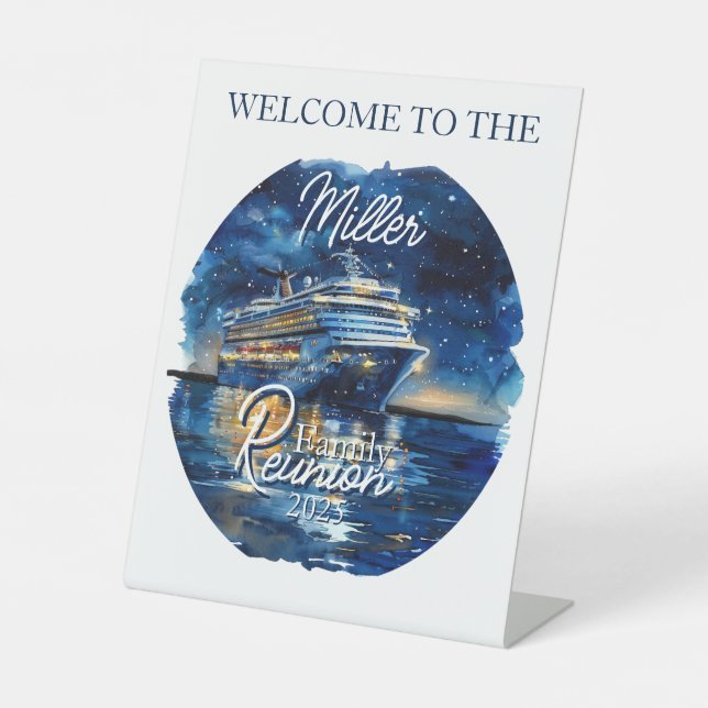 Wiedersehen der Schiffsfamilie Wasserfarbe Sockelschild (Vorderseite)