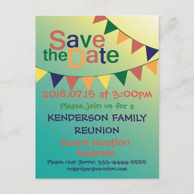 Wiedersehen-Design Ankündigungspostkarte (Vorderseite)