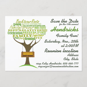 Wiedersehen-Design der Familie. Einladung