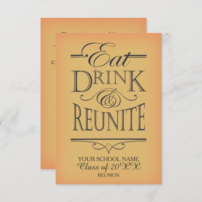 Wiedersehen-Design Einladung (Vorne/Hinten)