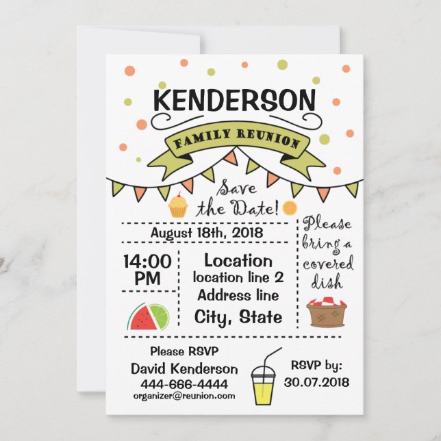 Wiedersehen-Design Einladung (Vorderseite)