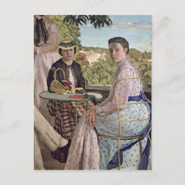 Wiedersehen, Detail zweier Frauen, 1867 Postkarte (Vorderseite)