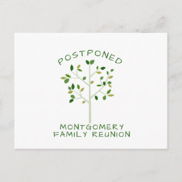 Wiedersehen Einfache Grüne Familienbaum, aufgescho Einladungspostkarte