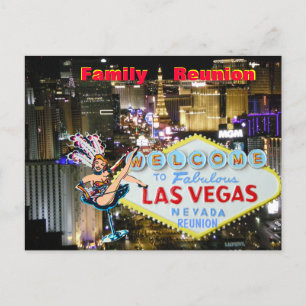 Wiedersehen-Einladung der Familie Las Vegas Einladungspostkarte