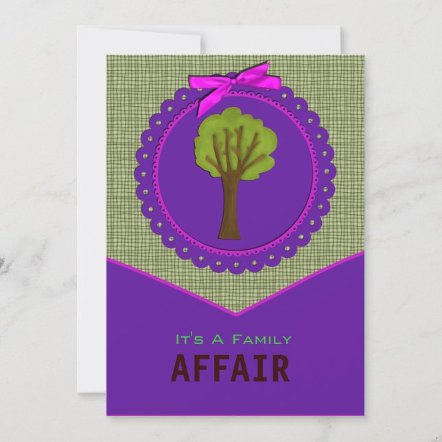 Wiedersehen-Einladung für Baumdesignfamilie Einladung (Vorderseite)