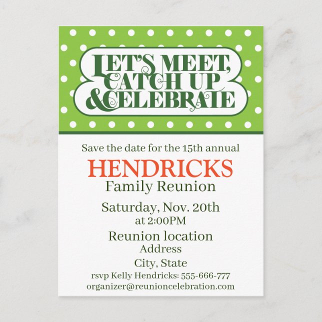 Wiedersehen-Einladung Postkarte (Vorderseite)