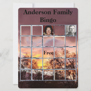 Wiedersehen-Einladung und Foto-Bingokarte