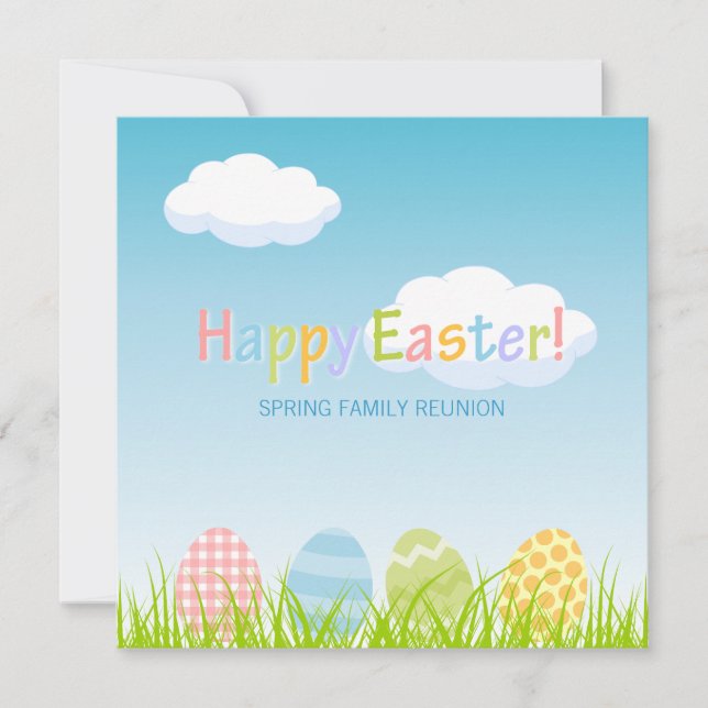 Wiedersehen-Einladung zur Osterfamilie Party Einladung (Vorderseite)
