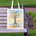 Wiedersehen Family Tree Lebensmitteltasche Wiederverwendbare Einkaufstasche<br><div class="desc">Diese Familie Wiedersehen Wiederverwendbare Lebensmitteltaschen sind mit einem Mosaikbaum in den Farben des Regenbogens auf einem Aquarell dekoriert. Passen Sie sie mit Ihrem Familiennamen an. Verwenden Sie die Option Weitere anpassen, um die Textgröße, den Stil oder die Farbe zu ändern, wenn Sie möchten. Weil wir unsere eigenen Kunstwerke erstellen, werden...</div>