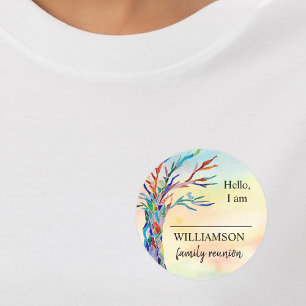 Wiedersehen Family Tree Name Classic Round Sti Runder Aufkleber