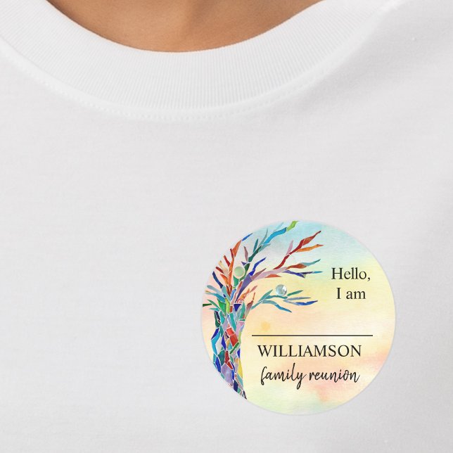 Wiedersehen Family Tree Name Classic Round Sti Runder Aufkleber (Von Creator hochgeladen)