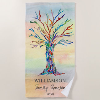 Wiedersehen Family Tree Wasserfarbe Strandtuch