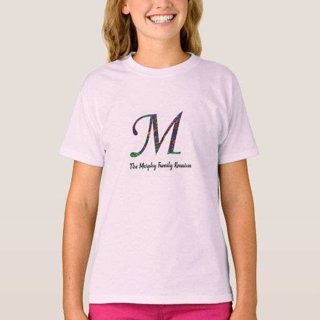 Wiedersehen Farbiger Letter M Monogram T-Shirt (Vorderseite)