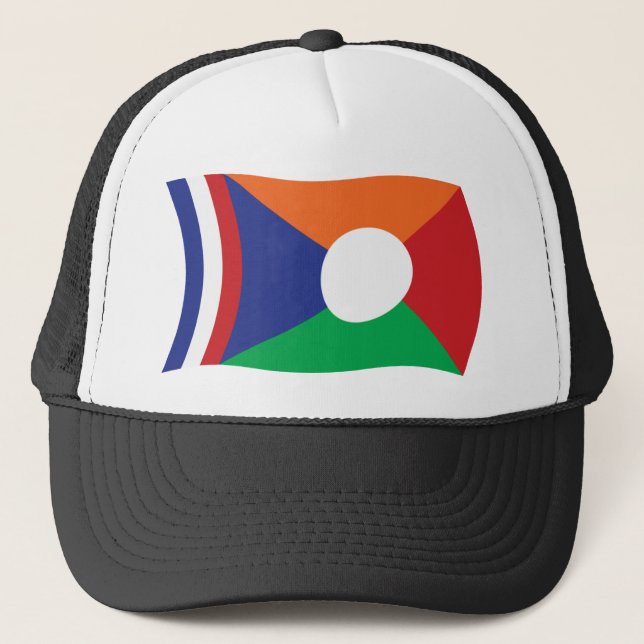Wiedersehen-Flag-Hat Truckerkappe (Vorderseite)