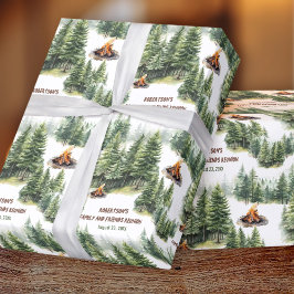 Wiedersehen Forest Campfire Name Geschenkpapier