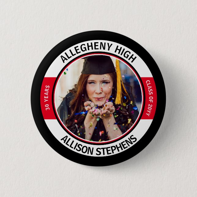 Wiedersehen-Foto der Minimalistischen Klasse - Sch Button (Vorderseite)