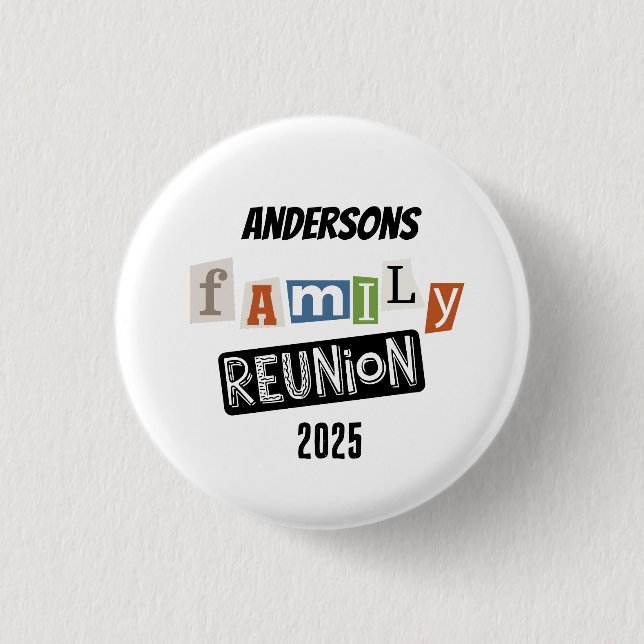 Wiedersehen Fun der Familie - Spielender Text Button (Vorderseite)