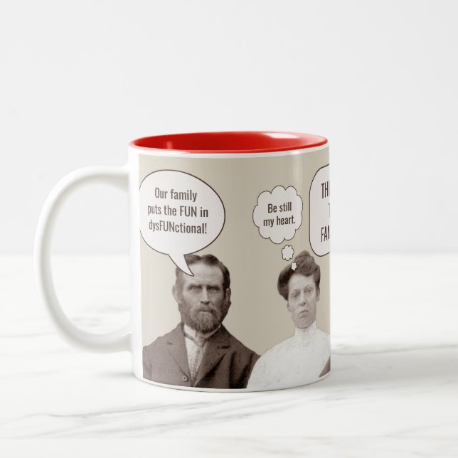 Wiedersehen | Funny Antique Foto Custom Zweifarbige Tasse (Links)