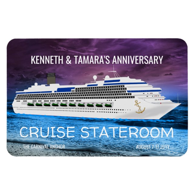 Wiedersehen für Ankerkreuzfahrtschiff-Stateroom-Tü Magnet (Horizontal)