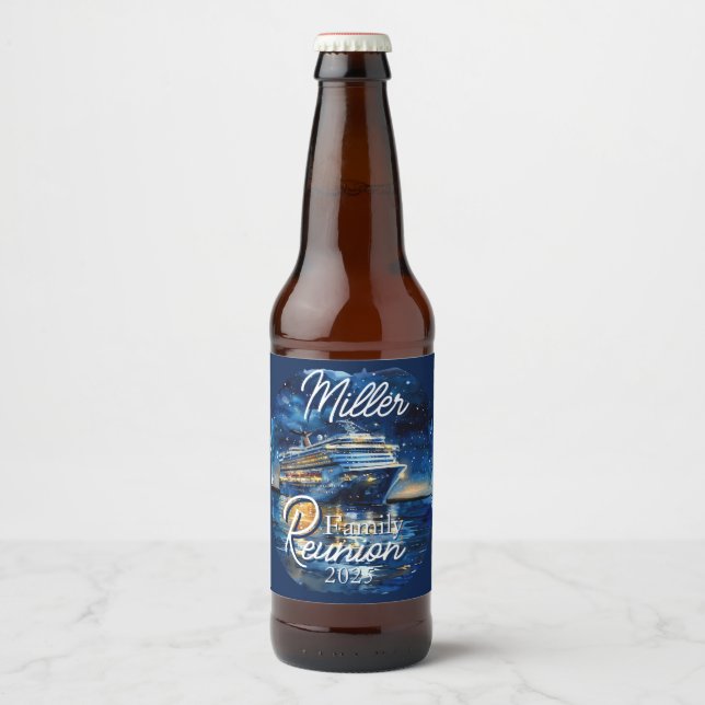 Wiedersehen für personalisierte Kreuzfahrtschiffe Bierflaschenetikett (Vorderseite)