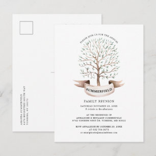 Wiedersehen Genealogische Stammbaum-Party Einladungspostkarte