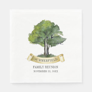 Wiedersehen Genealogischer Baum für Wasserfarben Serviette