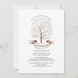 Wiedersehen Genealogischer Baum Wasserfarbe Modern Einladung