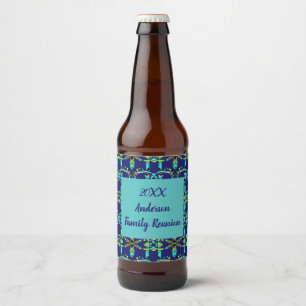 Wiedersehen Geometrische Krawatte-Färbung Jährlich Bierflaschenetikett