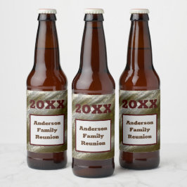 Wiedersehen Gold Silve Strip Abstrakt Keepake Bierflaschenetikett