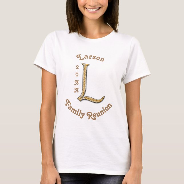 Wiedersehen Gold und Silver Letter L Monogram T-Shirt (Vorderseite)
