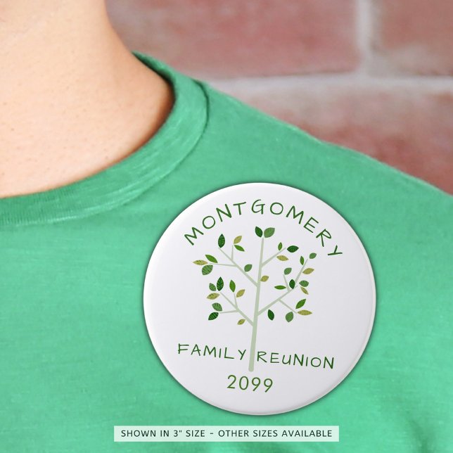 Wiedersehen Green Family Tree Personalisiert Button (Von Creator hochgeladen)
