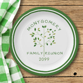 Wiedersehen Green Family Tree Personalisiert Pappteller
