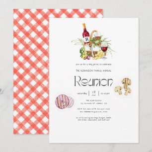 Wiedersehen GRILLEN Picnic Monogram Einladung