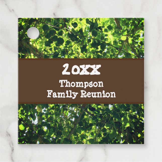 Wiedersehen-Grüne Blätter Tree Branches Event Geschenkanhänger (Vorderseite)