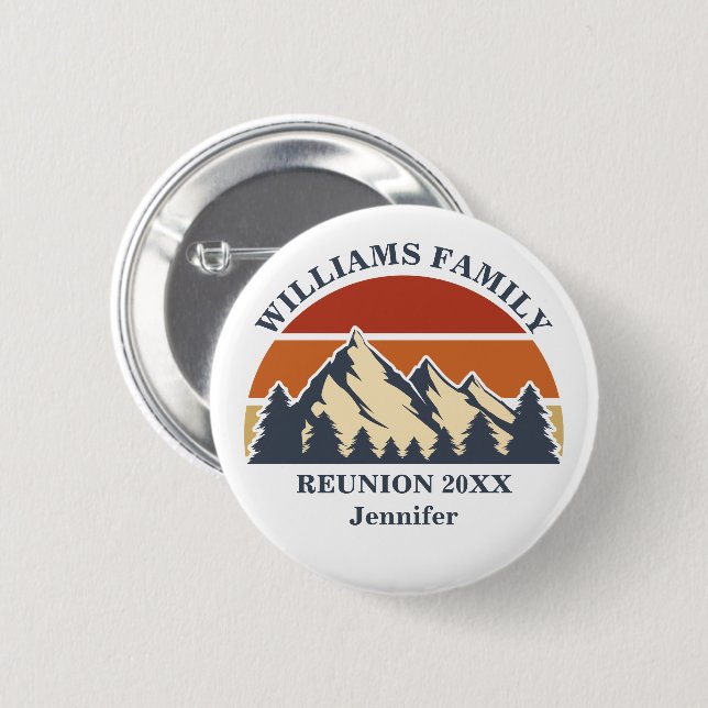 Wiedersehen-Individuelle Name-Tag der Bergfamilie Button (Vorne & Hinten)