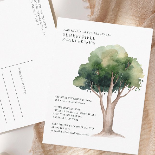 Wiedersehen Jährlich Einladungspostkarte (Family Reunion Watercolor Annual Invitation Postcard)