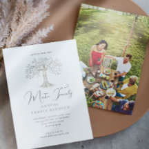 Wiedersehen-Kalligrafie-Foto der Aquarellbaum-Fami