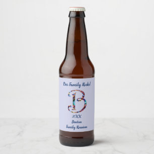 Wiedersehen-Krawatte-Farbbuchstabe B Monogramm Bierflaschenetikett