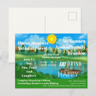Wiedersehen Lake Camp Einladung Postkarte