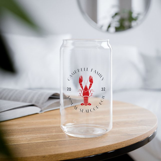 Wiedersehen Lobster-Boil für jede Occasions Family Dosenglas (Custom Annual Seafood Boil Can Glass)